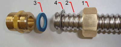 Solar FITTING 1" connection for Corrugated Stainless Steel Pipe DN20 